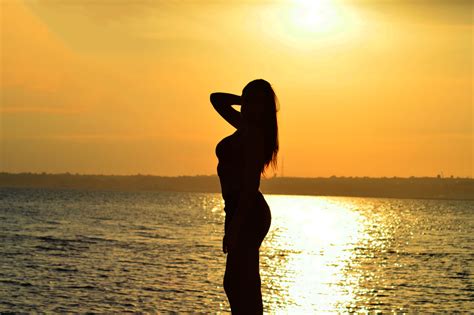 Free Images Water Ocean Horizon Silhouette Girl Sun Woman