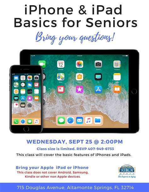 iphone ipad class  seniors  senior place