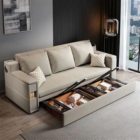 mm convertible bed full sleeper sofa leath aire upholstered storage