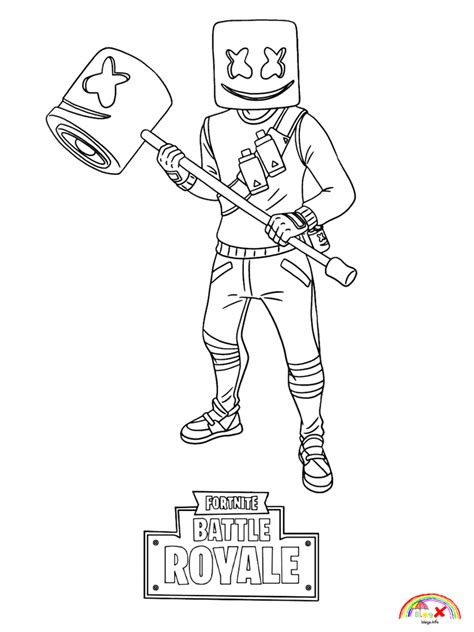 fortnite marshmello coloring page references  years fortnite