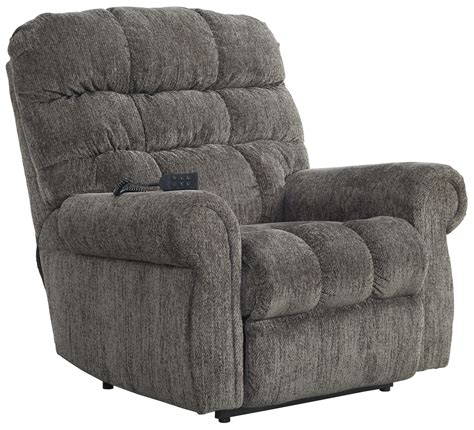signature design  ashley ernestine power lift recliner  rolled arms darvin furniture