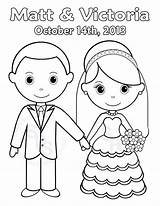 Coloring Wedding Pages Bride Groom Printable Kids Cartoon Personalized Party Print Drawing Book Silhouette Couple Name Clip Colouring Getdrawings Para sketch template