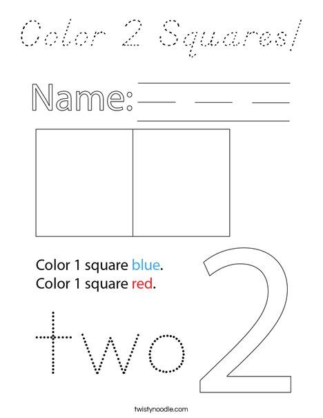 color  squares coloring page dnealian twisty noodle