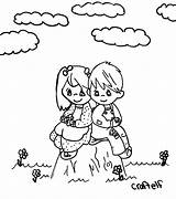 Boy Girl Coloring Drawing Pages Colouring Boys Girls Clipart Library sketch template