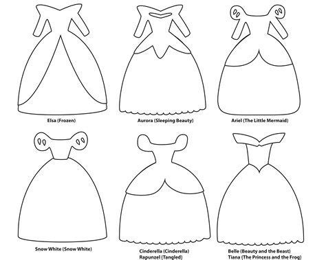 printable princess dress template  secrets