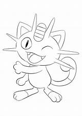 Coloring Meowth sketch template