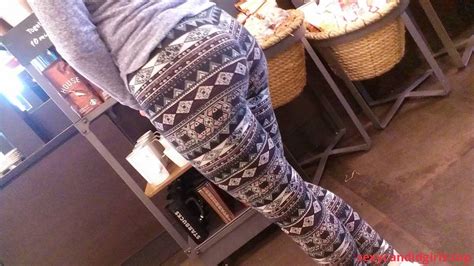 Sexy Candid Girls Nice Ass In An Ornamented Yoga Pants Store