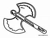 Axe Medieval Coloring Pages Battle Weapon Weapons Template sketch template