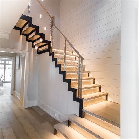 modern stairs  stainless railing greenwich ct keuka studios