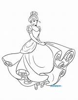 Cinderella Coloring Pages Disney Princess Gown Ball Disneyclips Printable Adult Christmas Belle A4 Girls sketch template
