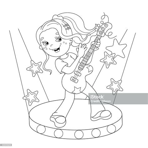 playing guitar coloring page  file include svg png eps dxf