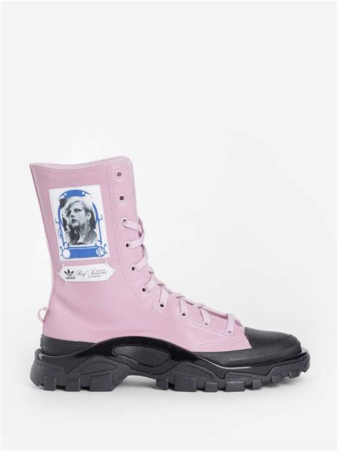raf simons raf simons pink detroit boots  black sole raf simons sneakers boots raf simons