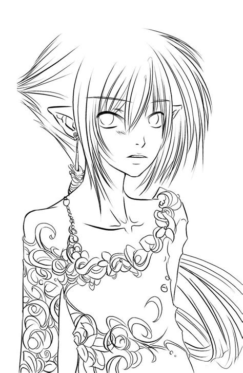 elf anime coloring pages
