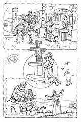Franciscus Ritter Religionsunterricht Ausmalen Sint Mittelalter Luther Heilige Assisi Kreuzweg sketch template