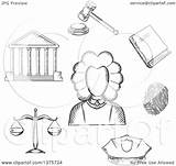 Law Scales Coloring Justice Clipart Gavel Template Judge sketch template