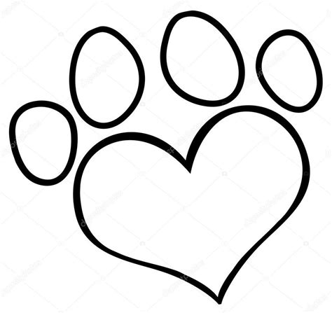 outlined heart shaped dog paw print dog paw print craft dog paw art