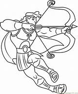 Hercules Coloring Bow Arrow Ready Fight Pages Color Getcolorings Fi Coloringpages101 sketch template