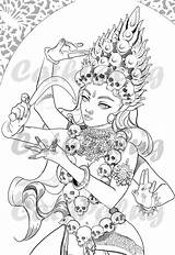 Goddess Headdress Hindu sketch template