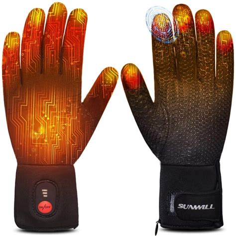 sunwill thin heated gloves liners finger touchscreen heated rechargeable gloves saviorglovescom