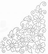 Flower Patterns Embroidery Trace Designs Flowers Hand Coloring Pattern Broderie Borders Redwork Clip Simple Modele Pages Para Un Motifs Stencils sketch template