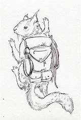 Instant Hiker Squirrel Coloring Printable Jpeg sketch template