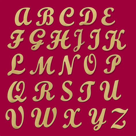 6 Script Cursive Capital Letters Unfinished Diy Wood Etsy