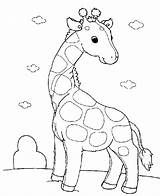 Giraffe Coloring Baby Pages Cartoon Animal sketch template