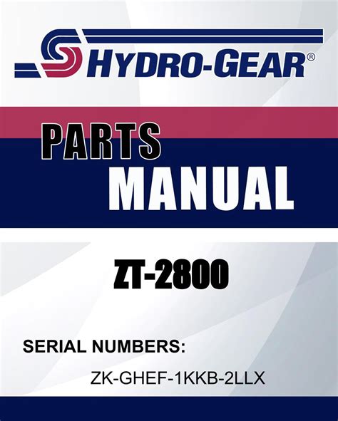hydro gear zt  parts manual