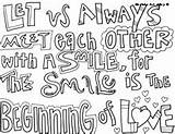 Teresa Coloring Mother Pages Smile Beginning Meet Always Each Let Other sketch template