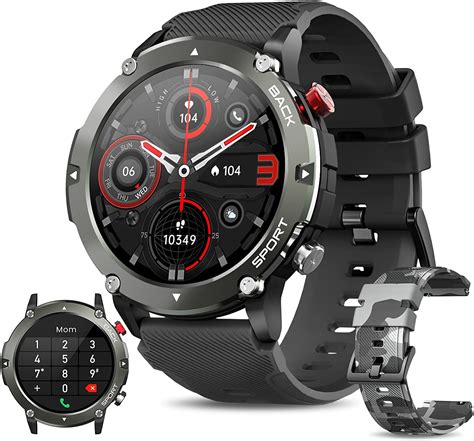 smartwatch herren militaer armbanduhr mit telefonfunktion  sportmodi