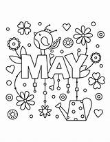 Coloring May Pages Kids sketch template