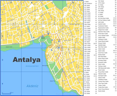 antalya city center map