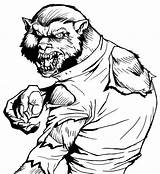 Werewolf Wolfman Adults Colorier Loup Getcolorings Coloringhome sketch template