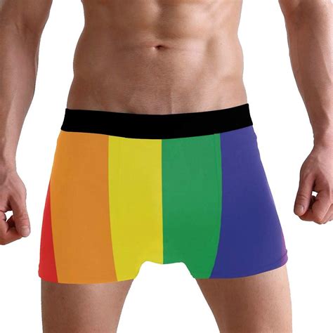 quemin lgbt pride rainbow sign men s boxer briefs underwear comfortable