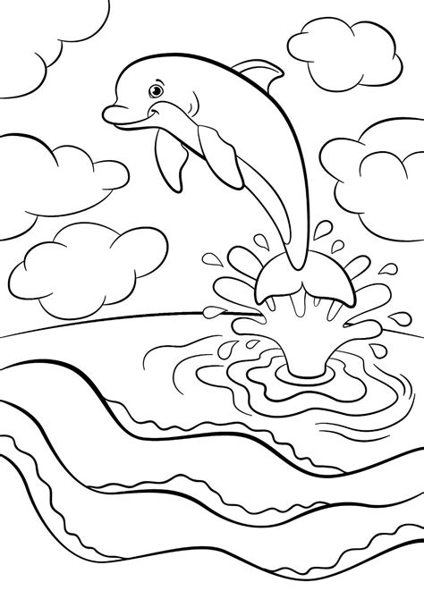 printable cute dolphin coloring pages cute dolphin jump colour porn