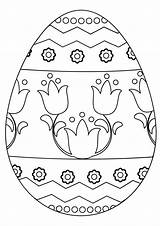 Easter Egg Coloring Pages Pattern Printable Floral sketch template