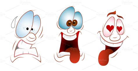 funny faces png and vectors ~ illustrations on creative market