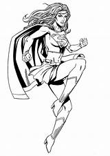 Coloring Supergirl Pages Superwoman Superman Cartoon Clipart Super Woman Color Cliparts Print Clip Colouring Printable Superhero Man Girls Kids Girl sketch template