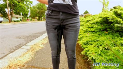 Wetting While Walking On A Public Street Hd Wetting