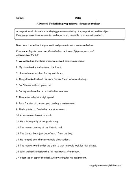 englishlinxcom prepositions worksheets preposition worksheets
