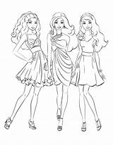 Barbie Coloring Pages Three Princess Girls Family Choose Board Charm School sketch template