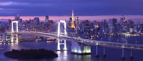 bridges japan tokyo tokyo bay rainbow bridge cities wallpapers hd desktop  mobile