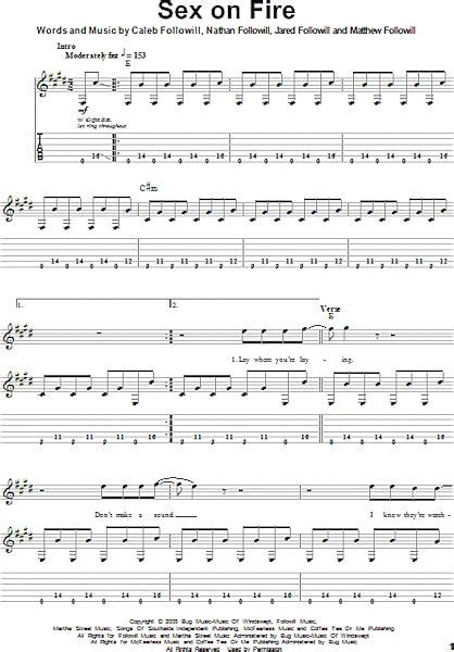 sex on fire guitar tab play along zzounds