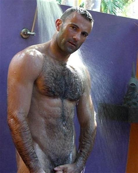 Shower and hairy chest