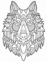 Coloring Wolf Pages Adult Adults Book Colouring Printable Color Vector Drawing Books Animal Illustration Wolves Sheets Graphicriver Mandalas Horse Print sketch template