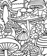 Trippy Coloring Pages Mushroom Drawing Getdrawings sketch template