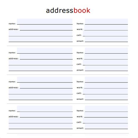 editable printable address book template horspecialists