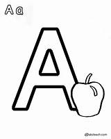 Coloring Letter Apple Aa Pages Alphabet Printable Outline Template Activity Only Letters Year Printablee sketch template