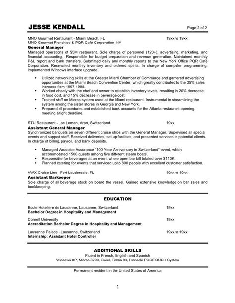 restaurant manager resume latest resume format restaurant resume
