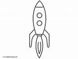 Rocket Ship Outline Coloring Pages Printable Kids Color sketch template